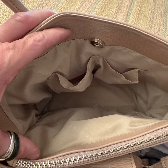 NWT New York and Company Stylish Nude Satchel has short and long straps - Picture 6 of 14